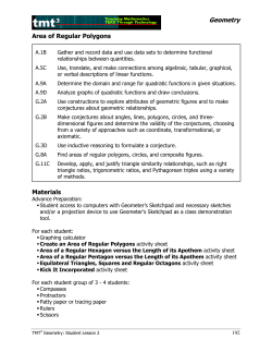 Geometry Student Lesson 2: Area of Regular Polygons with Student