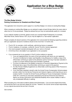 Application for a Blue Badge - Redcar and Cleveland Council