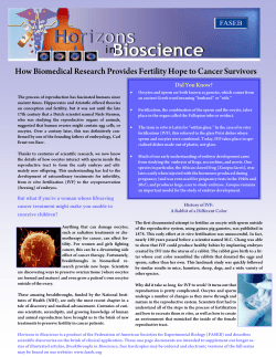 How Biomedical Research Provides Fertility Hope to Cancer Survivors