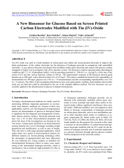 A New Biosensor for Glucose Based on Screen Printed Carbon