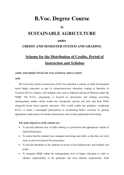 B.Voc. Sustainable Agriculture