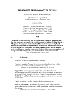 manpower training act 56 of 1981