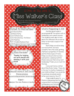 Miss Walker`s Class - Branson Public Schools