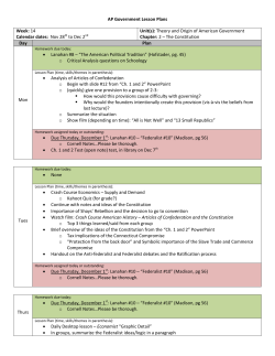AP Government Lesson Plans Week: 14 Calendar dates: Nov 28th