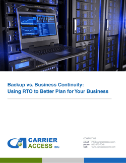 Backup vs. Business Continuity: Using RTO to Better Plan for Your