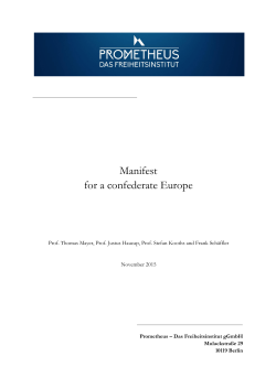 Manifest for a confederate Europe - PROMETHEUS
