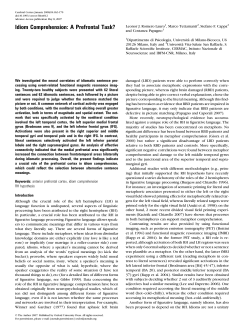 Idiom Comprehension: A Prefrontal Task?