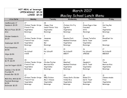 March 2017 Maclay School Lunch Menu