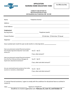 Educational Application for Financial Assistance &ndash; Nursing Homes