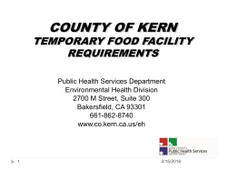 Temporary Food Facility Requirements