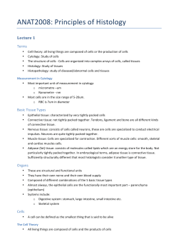 ANAT2008:(Principles(of(Histology!