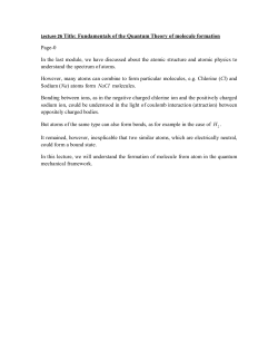 Fundamentals of the Quantum Theory of Chemical Bonding