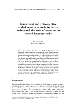 Concurrent and retrospective verbal reports as tools to better