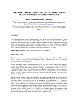 free vibration differences between traffic and no traffic condition on