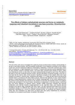 The effects of dietary carbohydrate sources and forms on metabolic