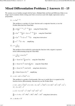 Mixed Differentiation Problems 2 Answers 11 - 15