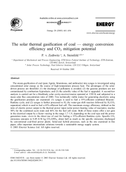The solar thermal gasification of coal &mdash; energy conversion