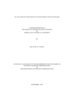 an analysis of stock splits in the istanbul stock exchange
