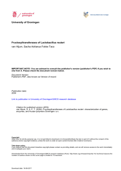 Fructosyltransferases of Lactobacillus reuteri van Hijum