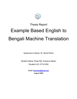 Example Based English to Bengali Machine Translation