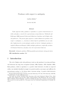 Prudence with respect to ambiguity