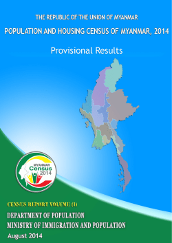 The Population and Housing Census of Myanmar