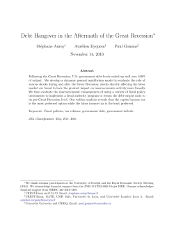 Debt Hangover in the Aftermath of the Great Recession