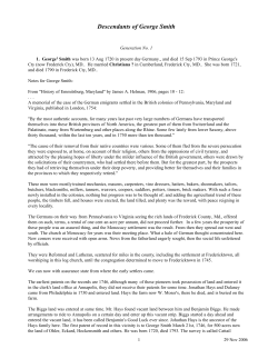 Descendants of George Smith - Emmitsburg