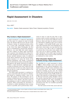 Rapid Assessment in Disasters