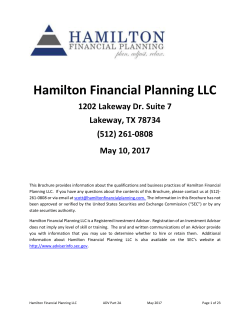 ADV Brochure - Hamilton Financial Planning