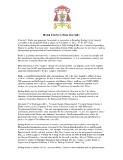 Bishop Charles E. Blake Biography