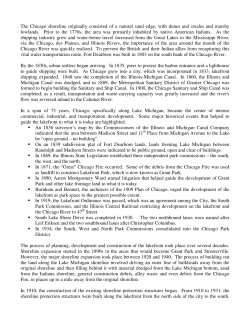 The Chicago shoreline originally consisted of a natural sand edge