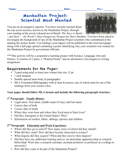 Manhattan Project: Scientist Most Wanted