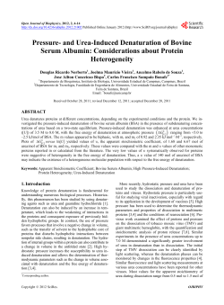 Pressure- and Urea-Induced Denaturation of Bovine Serum Albumin