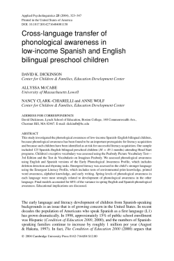 Cross-language transfer of phonological awareness in