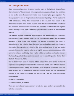 21.1 Design of Canals