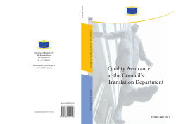 Quality Assurance at the Council`s Translation Department