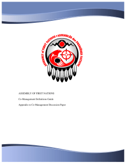 ASSEMBLY OF FIRST NATIONS Co-Management Definitions Guide