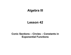 Algebra III Lesson 42