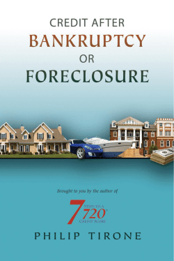 Credit After Bankruptcy or Foreclosure