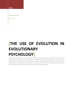 the use of evolution in evolutionary psychology