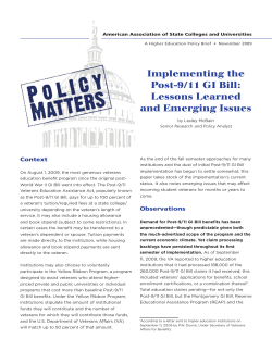 Implementing the Post-9/11 GI Bill