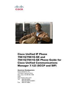 Cisco 7961/7962 User Guide  - Office of Information Technology