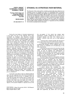 Ethanol is a strategic raw material