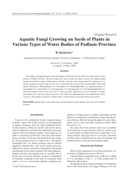 Aquatic Fungi Growing on Seeds of Plants in Various Types of Water