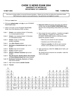 CHEM 13 NEWS EXAM 2004 - University of Waterloo