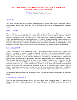 methodologies for time domain frequency stability measurement and