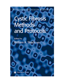 Cystic Fibrosis Methods and Protocols Cystic Fibrosis Methods and