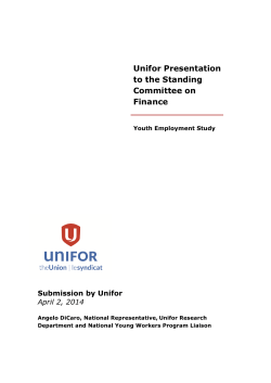 Unifor Presentation to the Standing Committee on