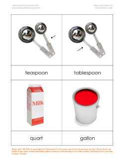 quart gallon teaspoon tablespoon